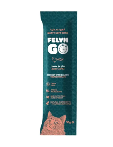 فيلاين قو مكافئات قطع دجاج مع السالمون 10غ