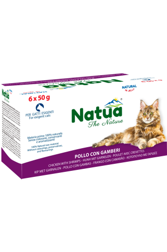 ناتوا طعام رطب للقطط بالدجاج والروبيان 6x50g