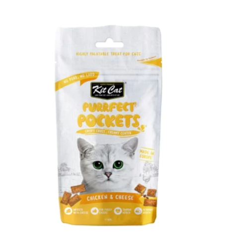 كت كات مكافآت للقطط مقرمشة محشوة بالكريمة بنكهة الجبنة والدجاج 60g