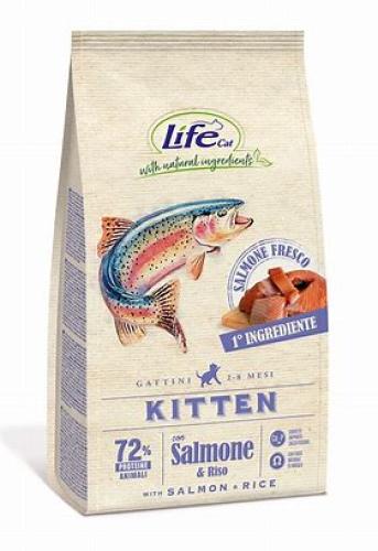 لايف كات طعام جاف للقطط الصغيرة سمك السلمون و أرز 400 جرام