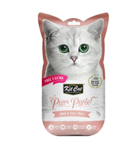 كت كات مكافأة للقطط بالتونا وصفار البيض 5x15g
