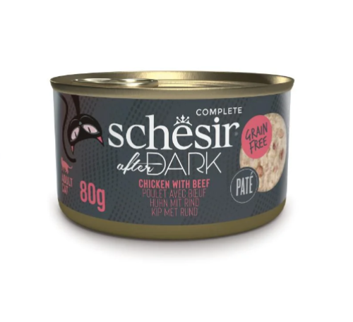 شيزر افتر دارك معلبات قطط بالدجاج مع اللحم بقري في باتيه 80g
