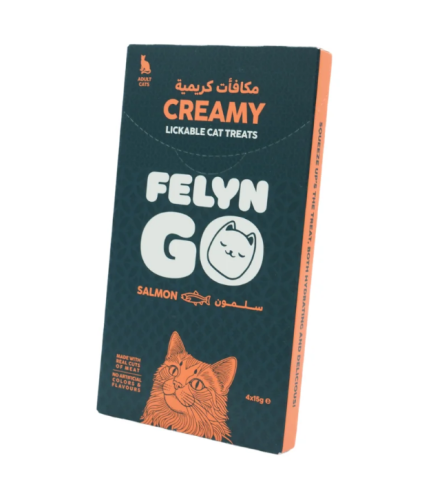 فيلاين قو مكافئات كريمه بنكهة السالمون للقطط 4×15 جرام