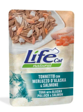 لايف كات طعام رطب للقطط تونا وسمك مع الروبيان 70g