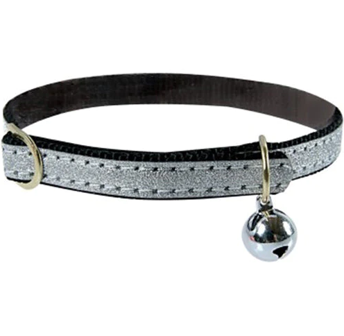 زولكس طوق نايلون أنيق للقطط مع جرس 30سم - اسود