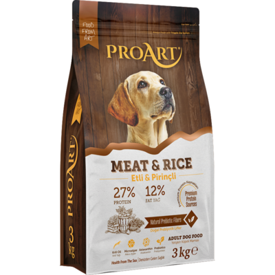 برو ارت طعام جاف للكلاب باللحم والارز 3kg