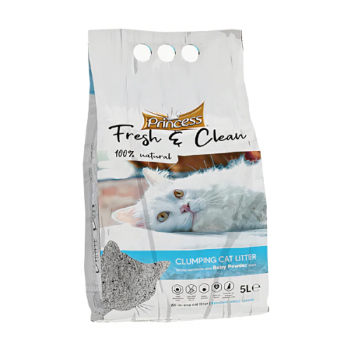 برنسس رمل معطر للقطط برائحة بودرة الأطفال 10 لتر