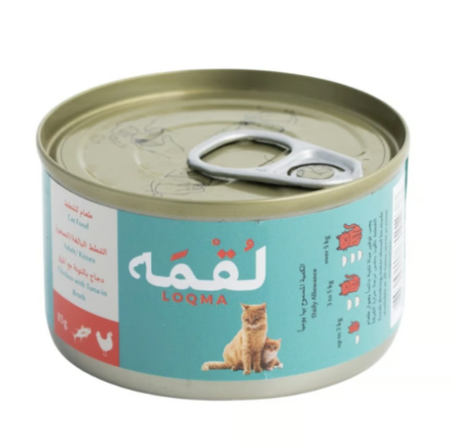 لقمة دجاج بالتونة مع المرق طعام للقطط 85g