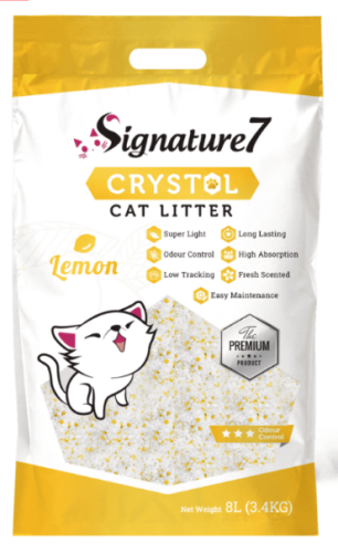 سيقنتشر 7 رمل كريستال القطط برائحة الليمون 8 لتر
