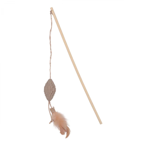 زولكس لعبة سنارة كرة بيضاوية وريش للقطط