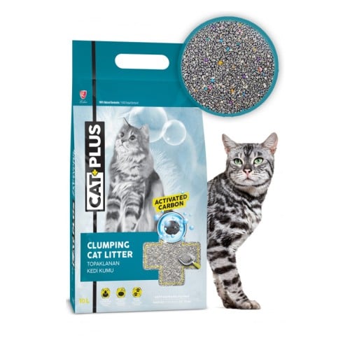 كات بلس رمل للقطط برائحة الاكتيف كربون 10 لتر