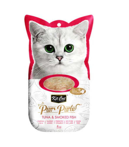 كت كات مكافأة لقطط تونا وسمك مدخن 15غ×4