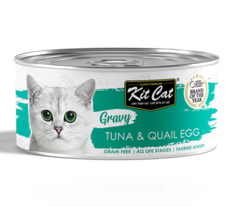 كت كات طعام رطب للقطط بنكهة التونا و بيض السمان بالمرق 70g