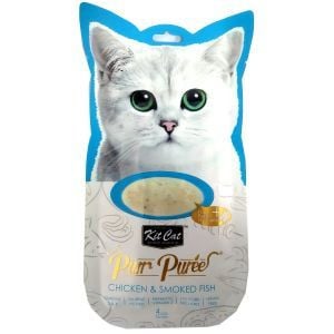 كت كات مكافأة للقطط دجاج وسمك مدخن 15غ×4