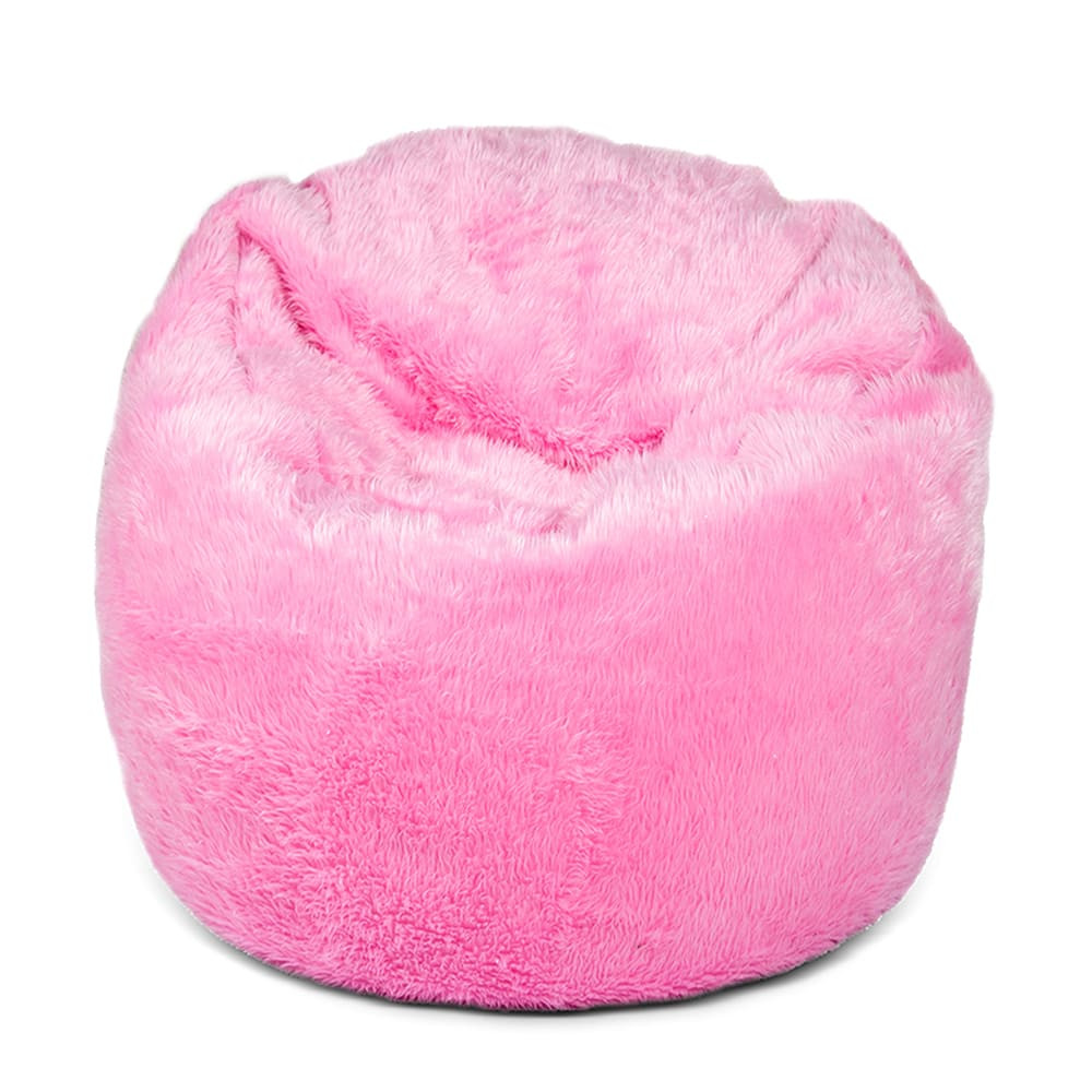 Winter Tipped Faux-Fur Pink Bean Bag Chair | Pottery Barn Teen