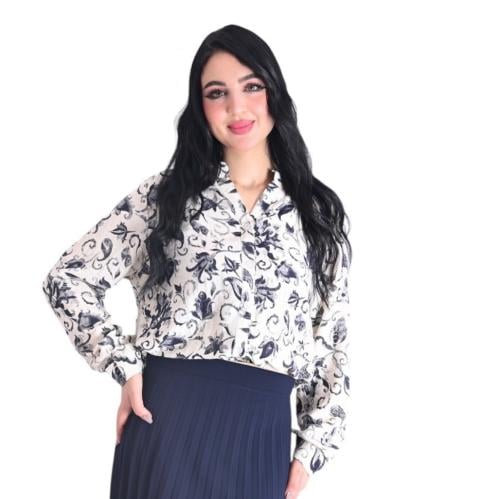 قميص مشجر اكمام طويلة انيق