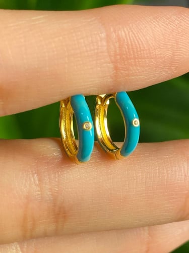 Turquoise Hoops