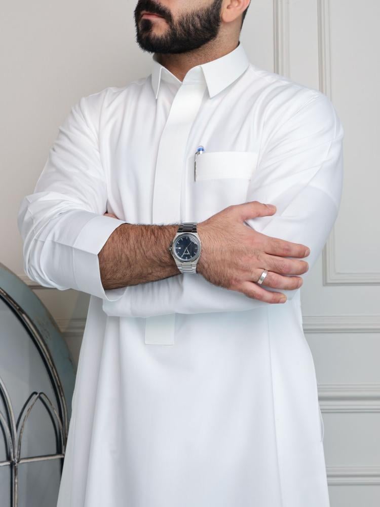 ساعة رجالية من امزوري بلون فضي