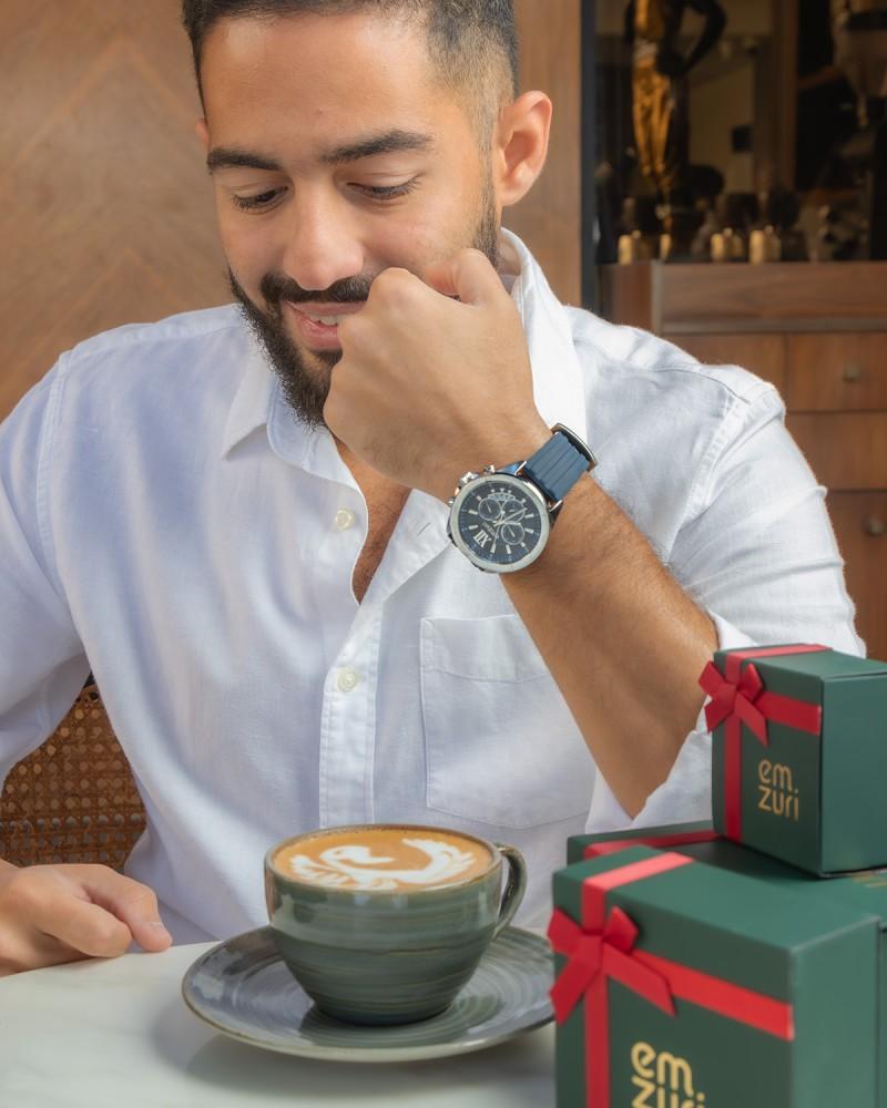ساعة إمزوري الرجالية بلون أزرق