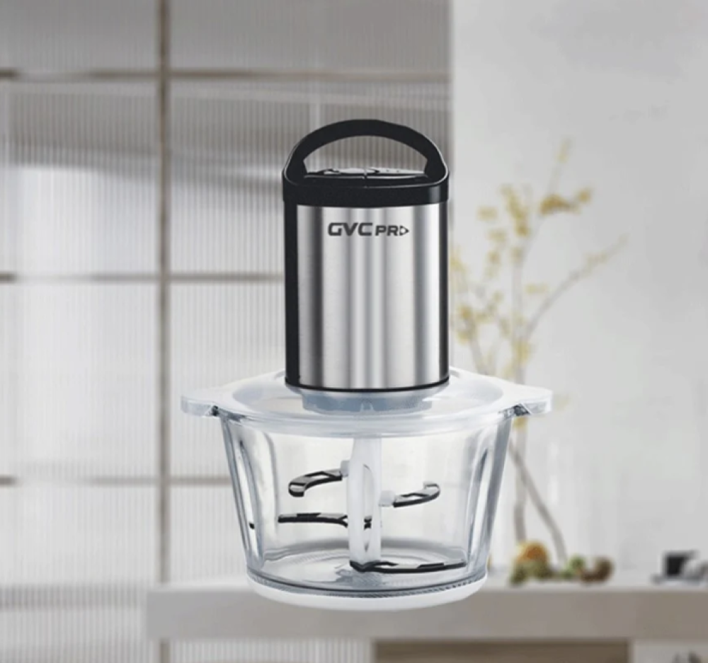 مفرمة وقطاعة زجاج مع قشارة ثوم 2 لتر GVCH-713 GVC PRO