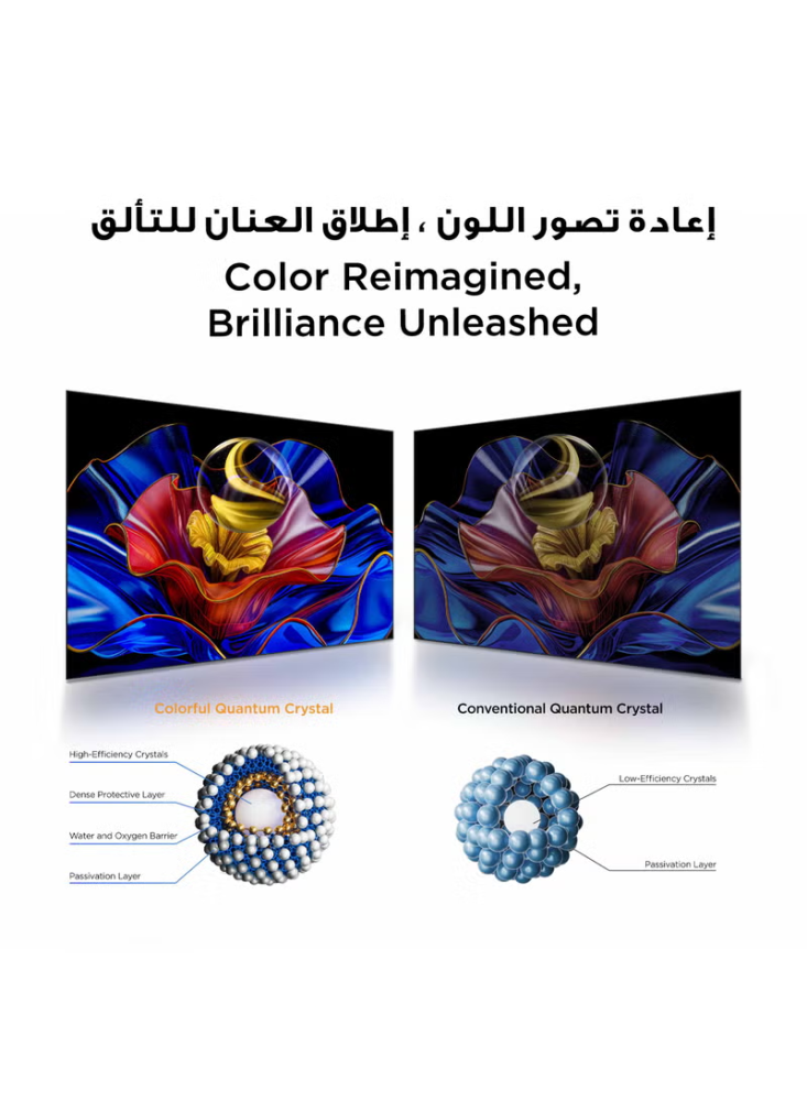 تي سي ال شاشة 65 بوصة QLED جوجل تي في بدقة 4K - أسود - 65P7K