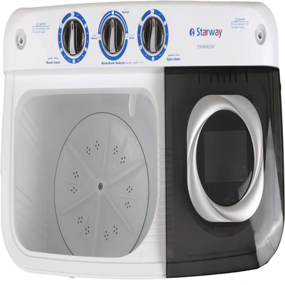 ستار واي غسالة حوضين تحميل علوي - 18 كغ - أبيض - SW1800WM