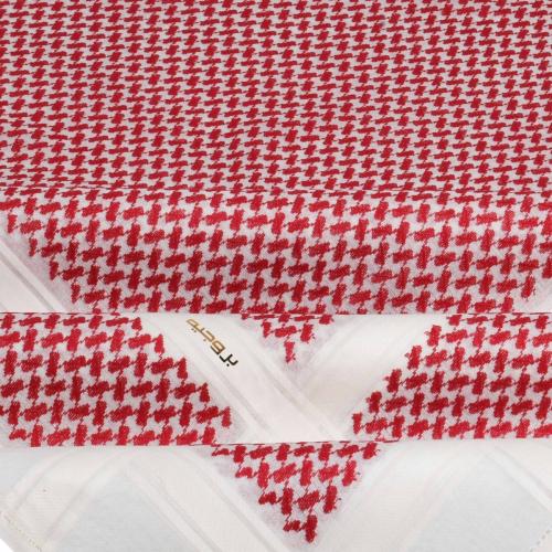 شماغ بروجيه رجالي أحمر خطوط بيج موديل (2)