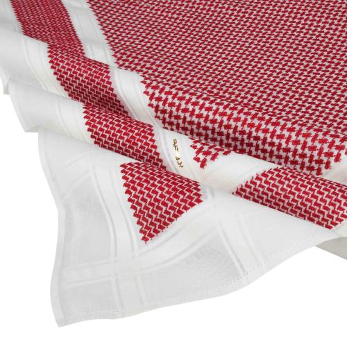 شماغ بروجيه رجالي أحمر خطوط بيج موديل ( 3)
