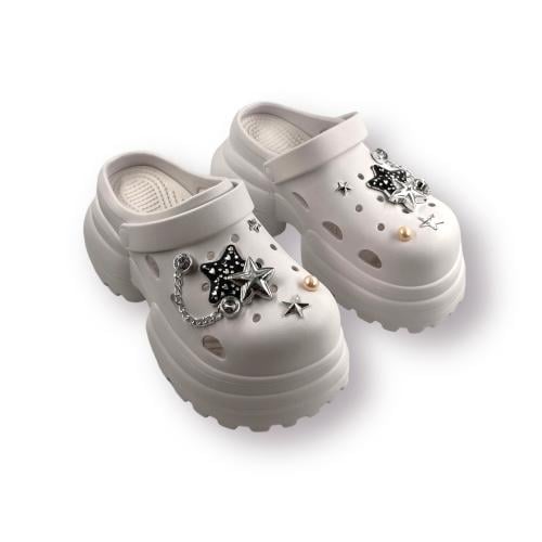 كروكس كعب ابيض - White Crocs heeled shoes