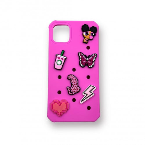 كفر كروكس ايفون - IPhone cover - وردي