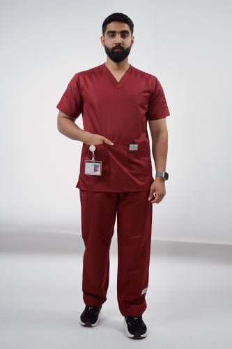 سكراب رجالي عنابي - Burgundy men's scrub