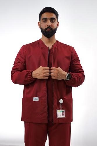 جاكيت رجالي عنابي - Men's burgundy jacket