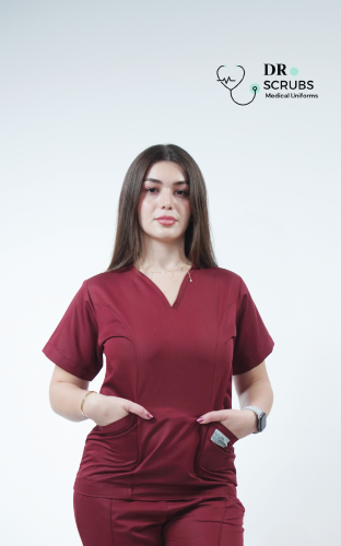 سكراب نسائي عنابي - Burgundy women's scrub