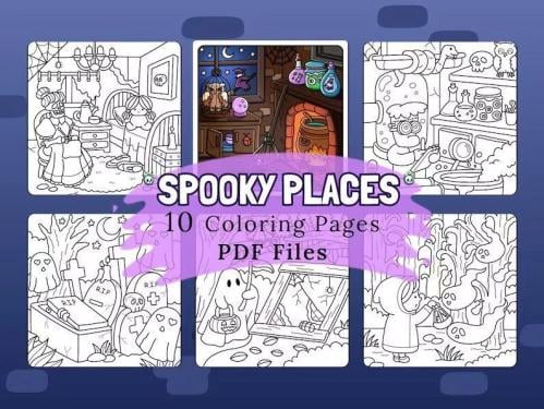 كتاب تلوين Kikys Coloring - Spooky Places