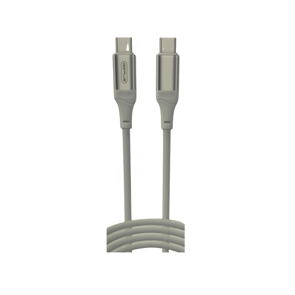 سلك شاحن Digitplus C-USB إلى C-USB – 60 واط، أبيض، طول 2 متر
