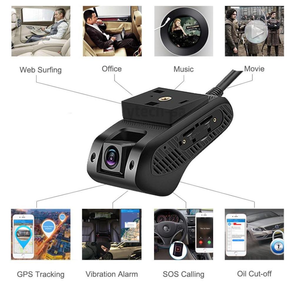 كاميرا JC400 داش كام تسجيل مع تتبع مباشر امامي داخلي