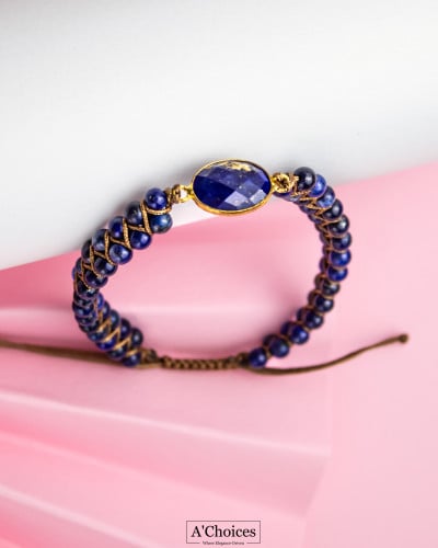 اساور ملونة مطلية ذهب صفين أحجار - سحب