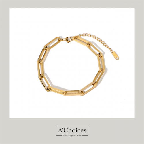 سوار مطلي بالذهب عيار 18 مصنوع من الفولاذ المقاوم للصدا