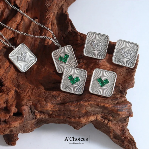 اقراط مصنوعة من الستانلس ستيل المطلي بالذهب عيار 18 ضد الماء ومقاوم للصدأ بلونين ذهبي وفضي