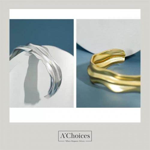 اساور مصنوعة من الفضة عيار 925 قابلة للتعديل بلونين ذهبي وفضي