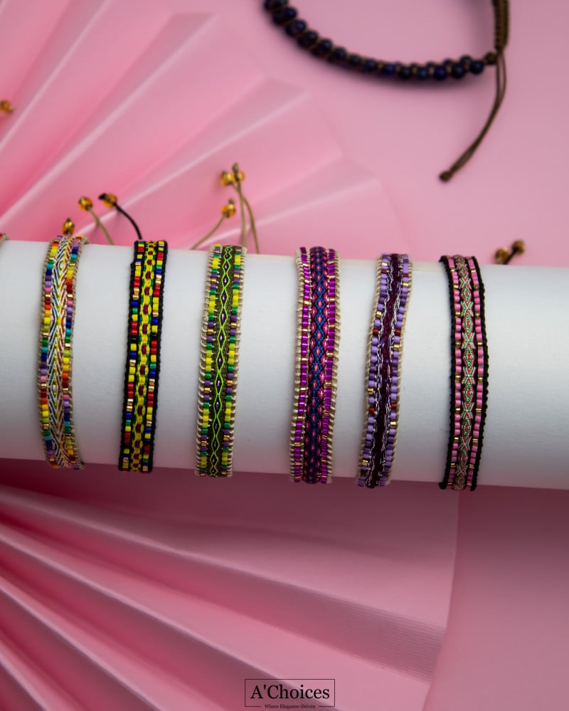Buy prapti handicrafts Unisex Adult Fabric Thread Handmade Gunthan Raksha  Bandhan Bracelet (Multicolour) Pack of 2 rakhis at Amazon.in