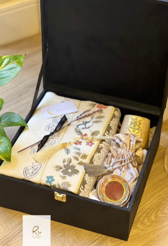 بوكس هلال رمضان المخمل - رمادى