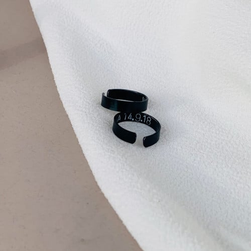 Stamp ring blackحرف مع تاريخ