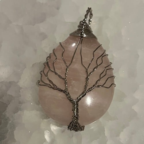 تعليقة سلسلة روز كوارتز - Rose Quartz Pendant