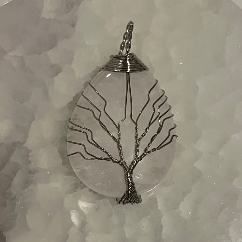 تعليقة سلسلة كوارتز شفاف- Clear Quartz Pendant