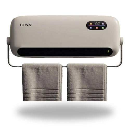 مكيف حار ، سخان ذكي من شركة DENX ، لتنشيف الملابس والمناشف وتدفئة الغرف ويلبي احتياجات كثيرة