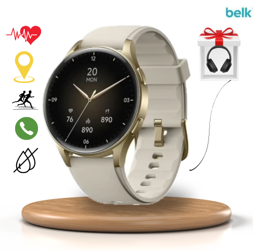 ساعة Belk BL_W2 + سماعة هدية ساعة ذكية متعددة الاستخدامات وتوفر مزيجًا من الوظائف والأناقة.