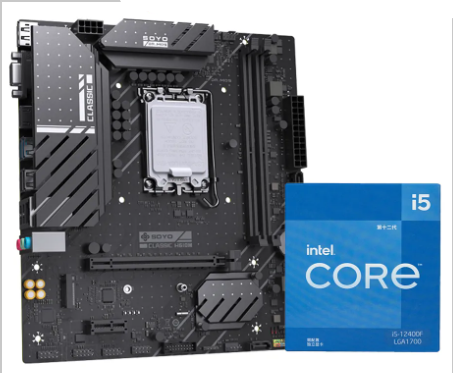 معالج انتل i5 12400f مع مذربورد h160m