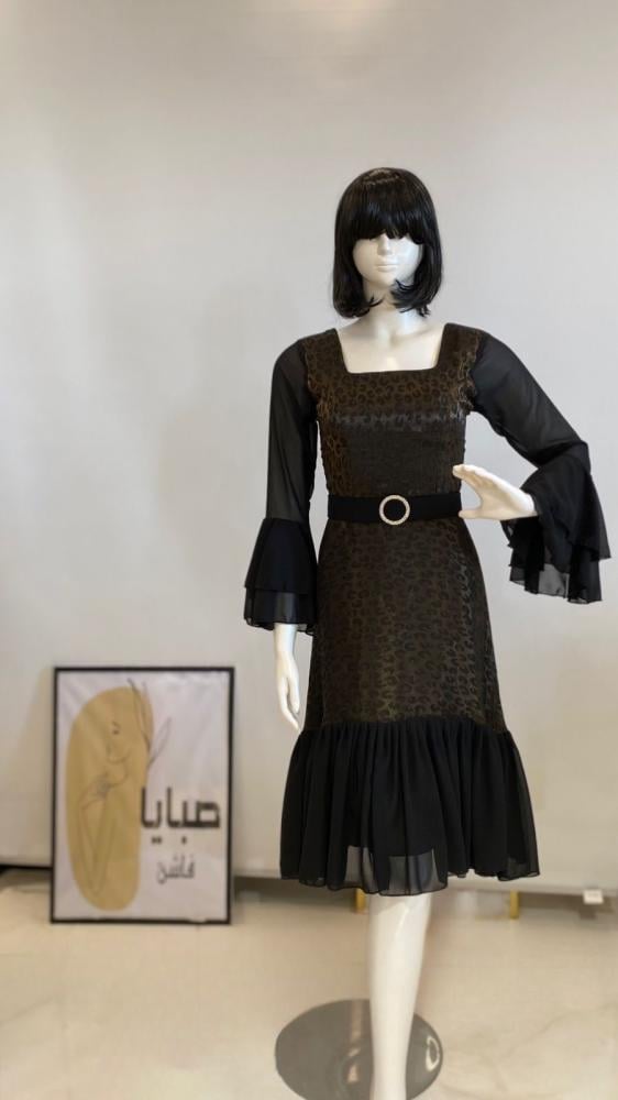 فستان برنت بأكمام منفوشة