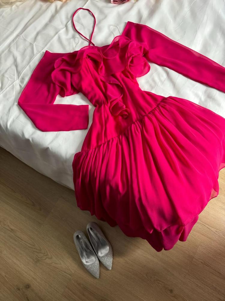 فستان شيفون فوشي